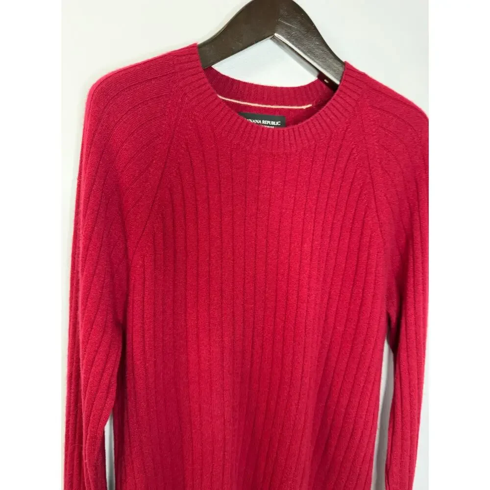 Banana Republic Cashmere Ribbed Crew Neck Sweater Men's L